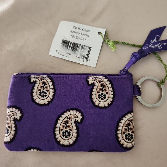 Vera Bradley Zippered Violet ID Case - Picture 2 of 2